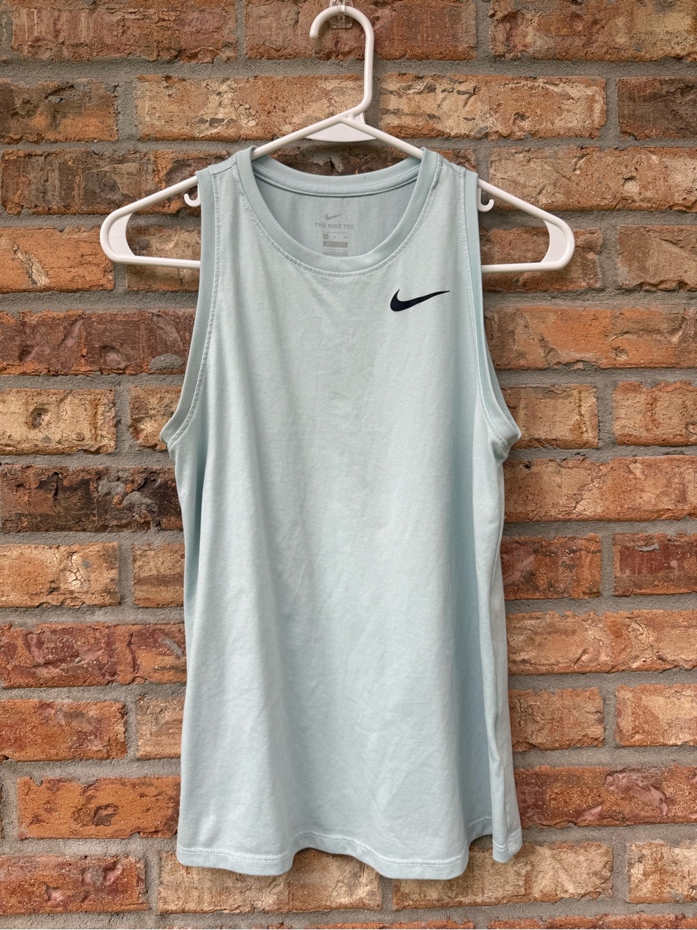 Nike Aqua Blue Athletic Tank with Black Swoosh
